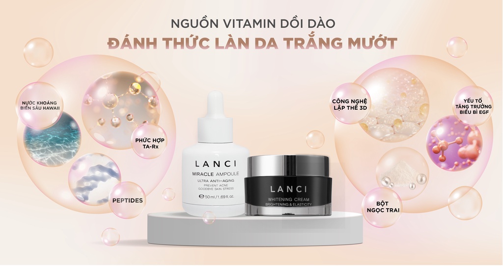 Mô tả Combo 7 Ngày Trắng Bật Tone LANCI mờ thâm nám, dưỡng ẩm sáng da 10ml - 3
