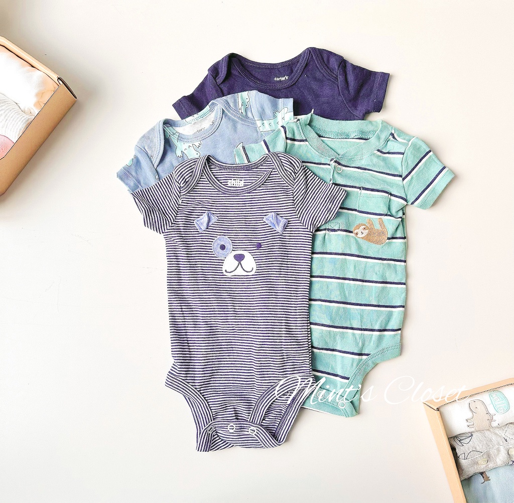 Mô tả Set 4 cái bodysuit tay ngắn ba lỗ 2 dây bé gái - bé trai - sơ sinh màu ngẫu nhiên sơ sinh 1 2 tuổi MINTSCLOSET - S1091 - 5