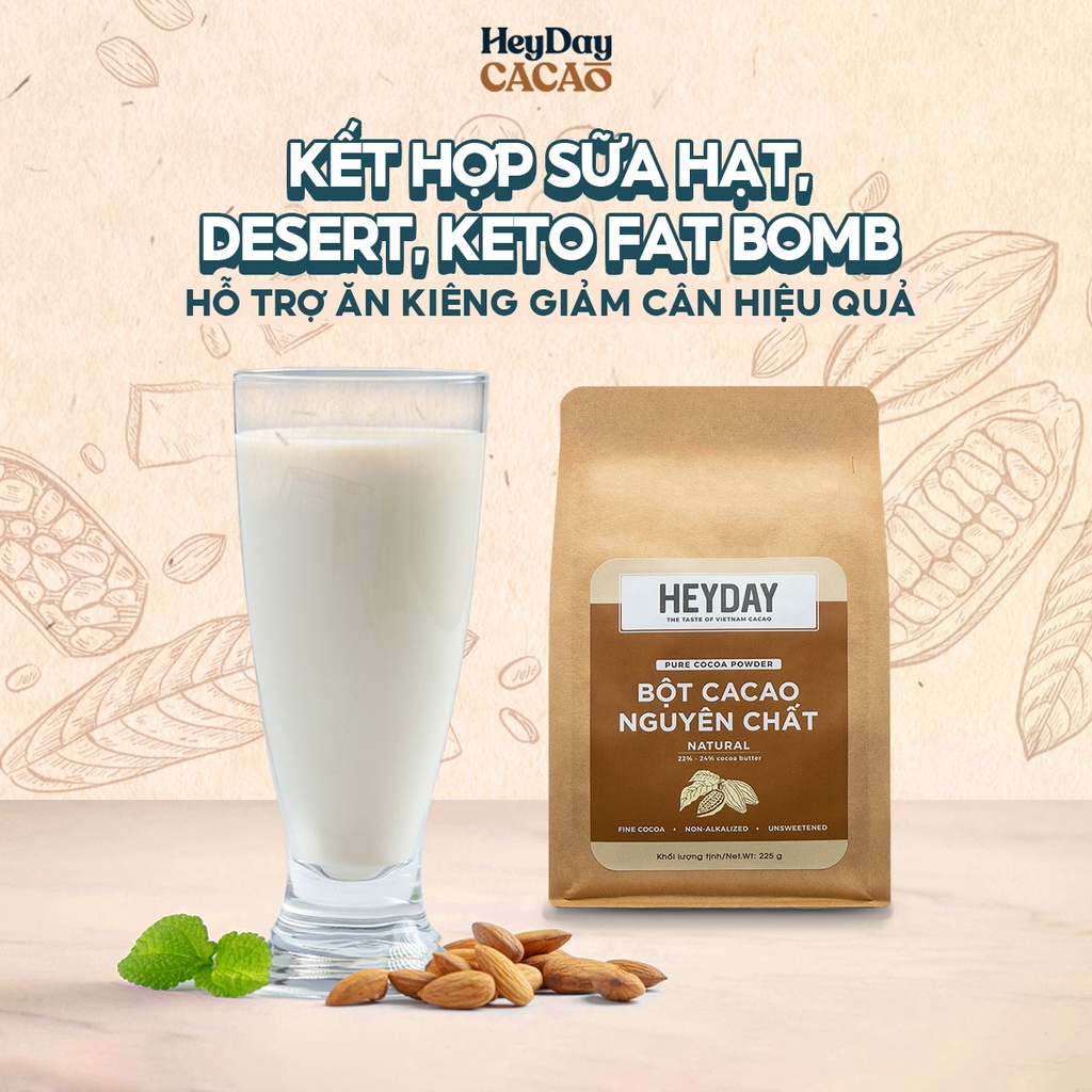 Mô tả Túi 500g Bột Cacao Nguyên Chất Việt Nam 100%, Dòng Natural Không Kiềm Hóa - Heyday Cacao - 6