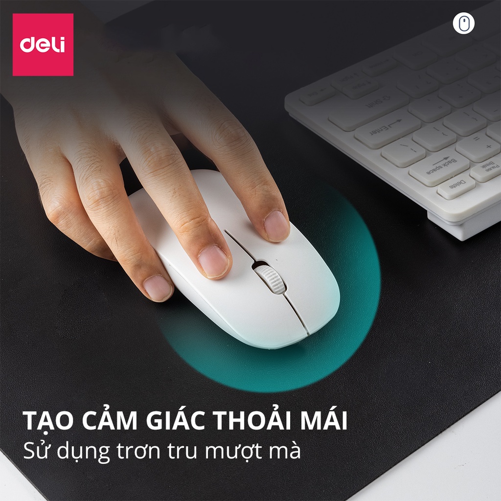 Mô tả Lót Chuột Da DELI 2 Mặt Cỡ Lớn, Bàn Di Chuột Pad Da PU Chống Nước Dày Dặn Siêu Bền Chống Trầy Xước - 3
