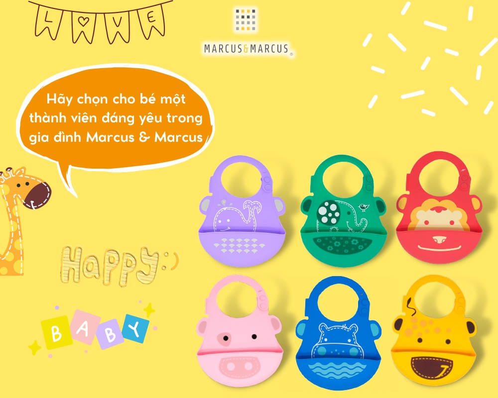 Mô tả Yếm silicon ăn dặm cho bé Marcus & Marcus, từ 6 tháng - Lola - 4