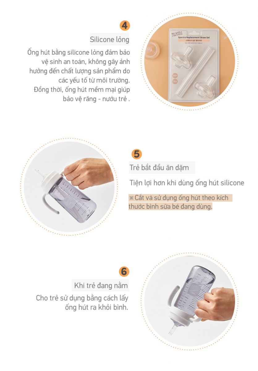 Mô tả Bộ ống hút thay thế cho bình sữa Spectra - 3