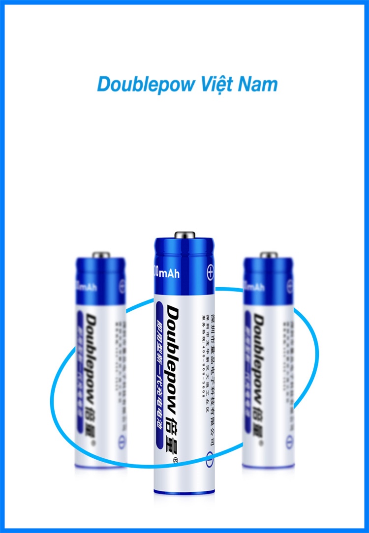 Bộ 4 pin sạc AAA 900mAh Doublepow chuyên dùng cho remote, chuột, đồ ...