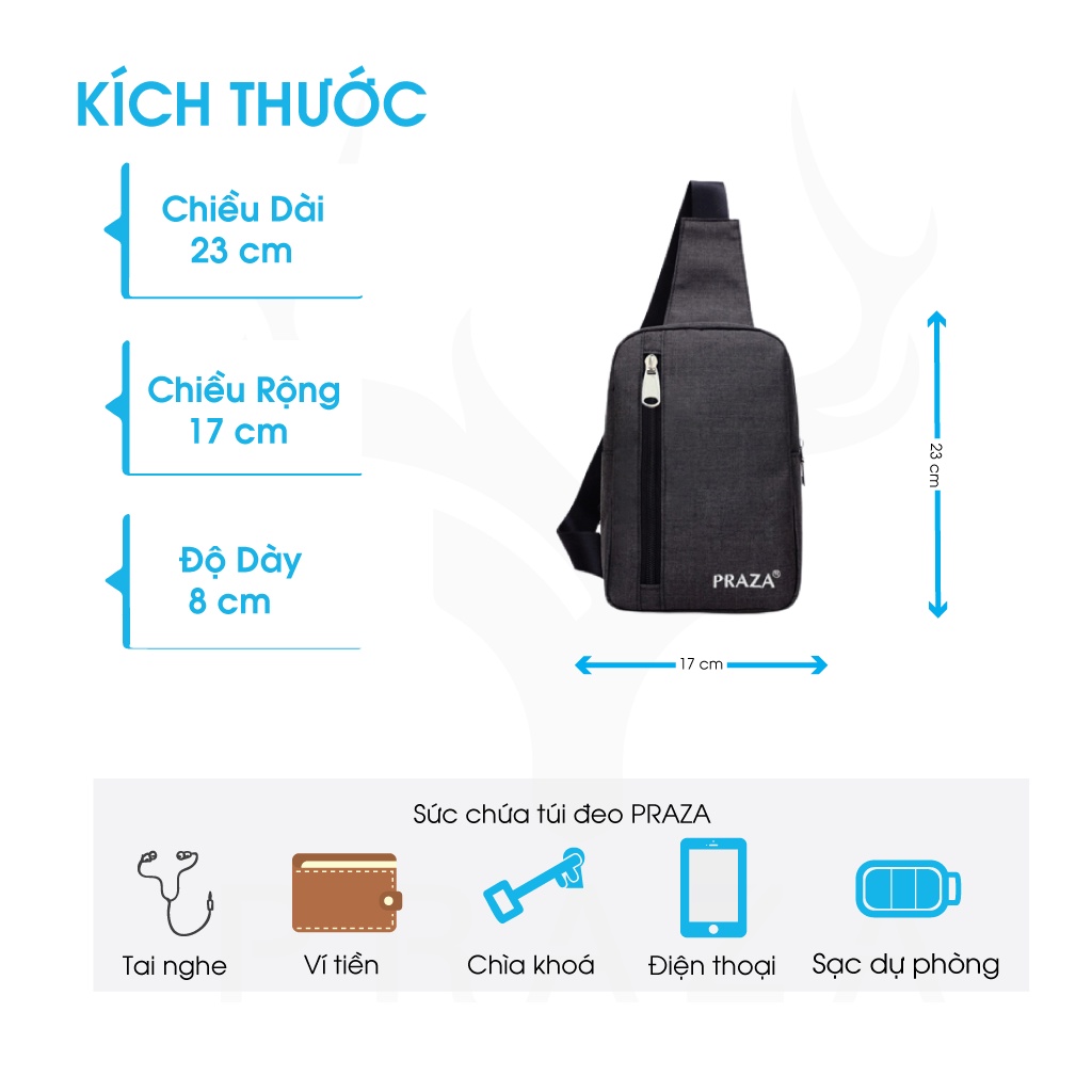 Mô tả Combo Túi Xách Du Lịch Và Túi Đeo Chéo PRAZA TX078DC095 - 1