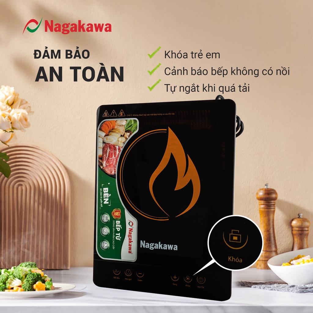 Mô tả Bếp Điện Từ Đơn Nagakawa NAG0704 (2000W) - Kèm nồi lẩu - Bảo hàng 12 tháng - Hàng chính hãng - 9