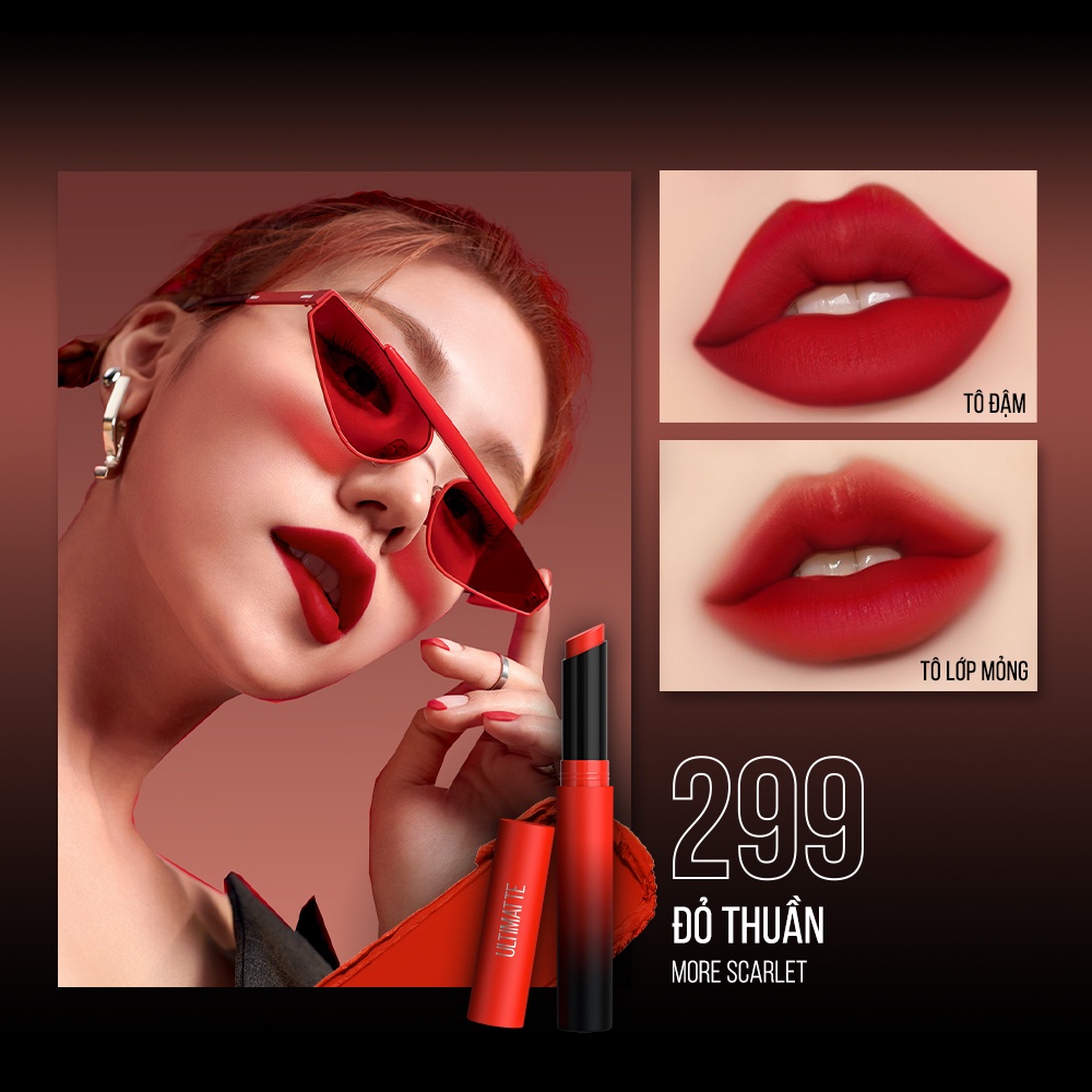Mô tả Son Lì Mịn Môi Siêu Nhẹ Cao Cấp Maybelline New York Color Sensational Ultimatte 1.7g - 4