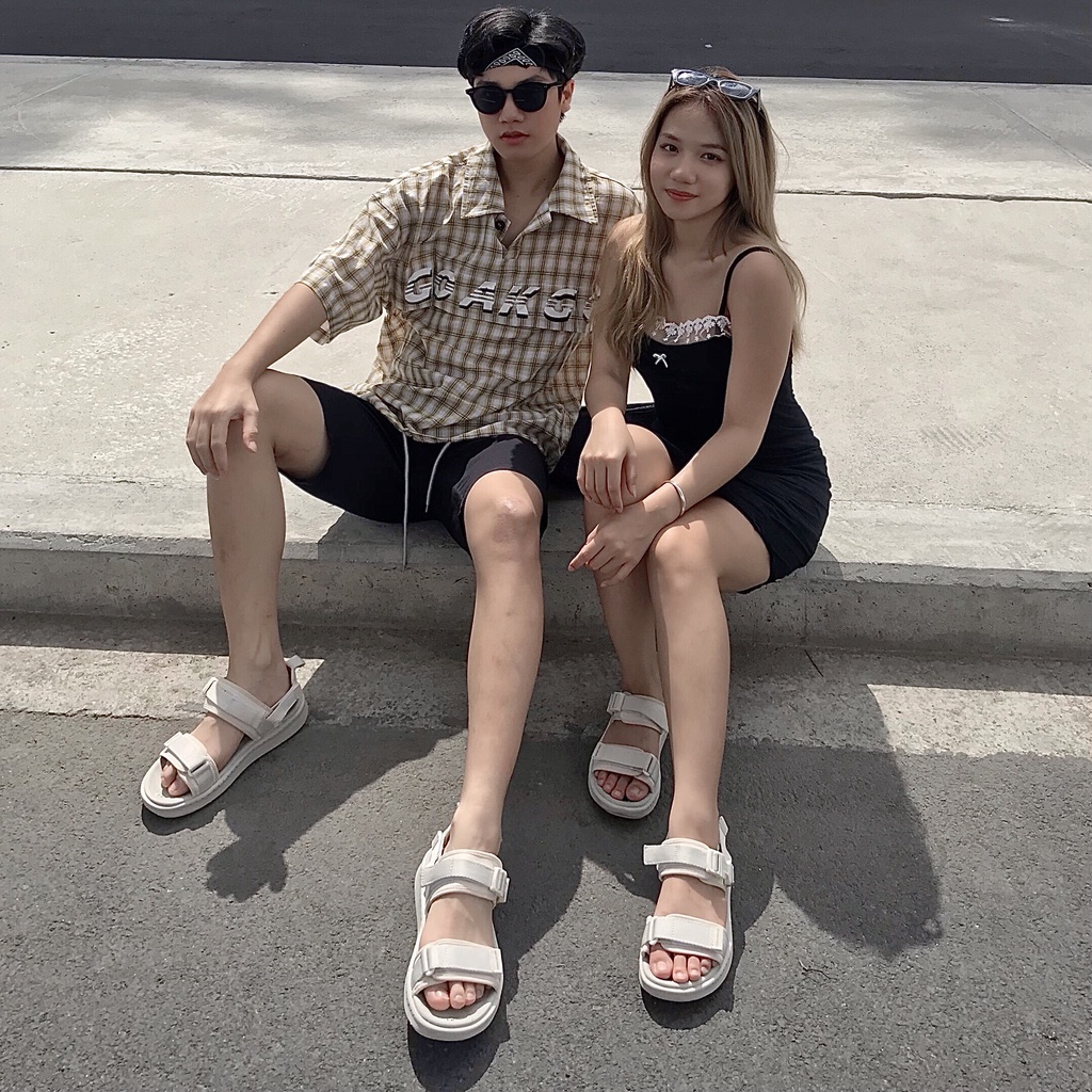Mô tả Giày Sandal Unisex Genki Màu Kem Quai Ngang Đế Cao Su Thời Trang Chính Hãng Streetstyle YK278 - 3
