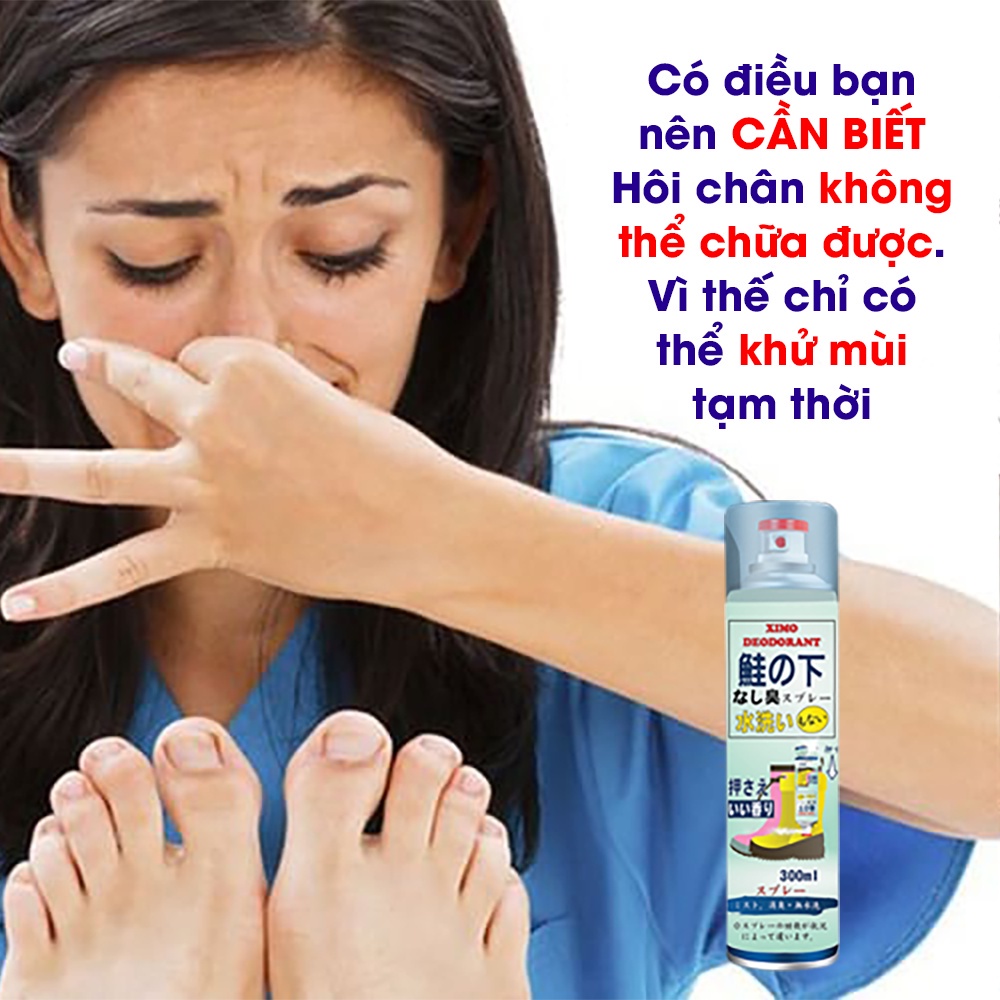 Mô tả Bình xịt khử mùi hôi chân và làm sạch mùi giày loại bỏ vi khuẩn, ngăn mồ hôi công nghệ bạc AG+ Ximo 300ml - 8