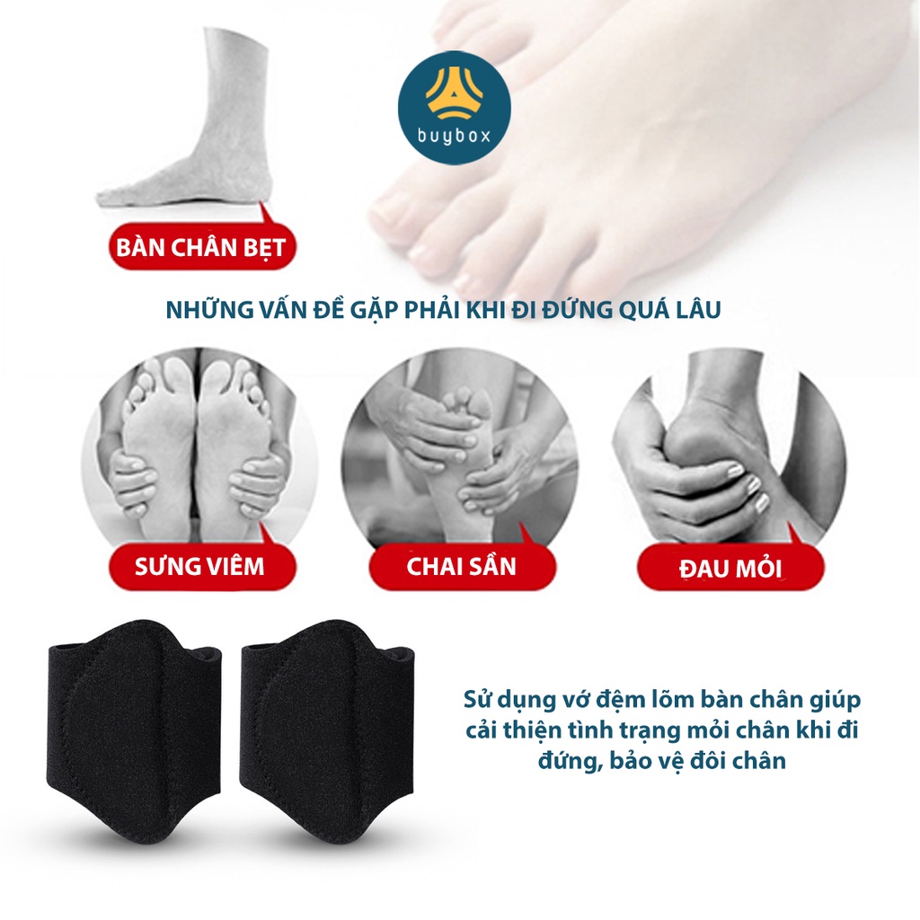 Mô tả Vớ đệm lõm bàn chân giảm mỏi chân khi đi đứng quá lâu,  bảo vệ đôi chân của bạn - Buybox - BBPK289 - 2