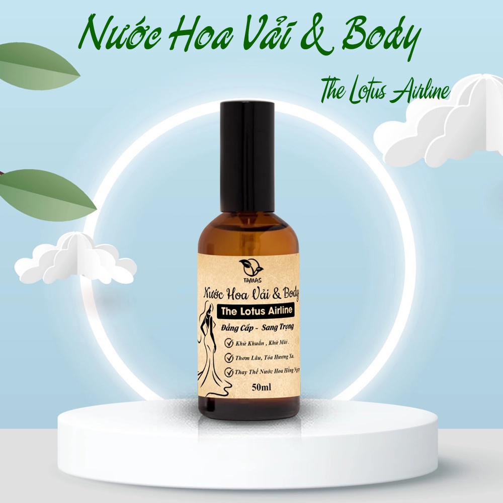 Mô tả Nước Hoa Vải & Body The Lotus Airline Luxury TAMAS chai 10ml, 50ml - 1