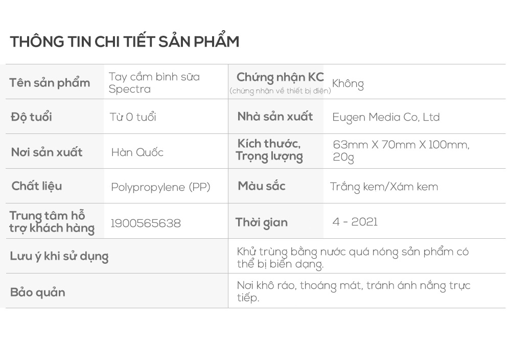 Mô tả Tay cầm bình sữa cổ rộng Spectra - 6
