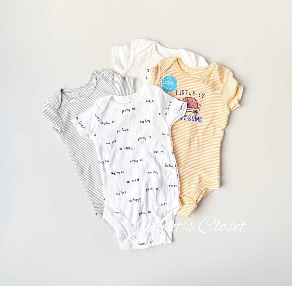Mô tả Set 4 cái bodysuit tay ngắn ba lỗ 2 dây bé gái - bé trai - sơ sinh màu ngẫu nhiên sơ sinh 1 2 tuổi MINTSCLOSET - S1091 - 2