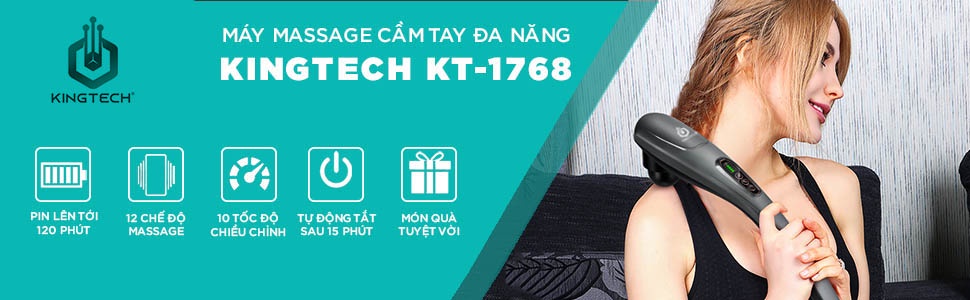 Mô tả Máy Massage Cầm Tay KINGTECH KT-1768 Mát Xa Toàn Thân - Chuyên Sâu Vai Cổ, Chân, Lưng, Tay, Giảm Đau Cứng Cơ - 2