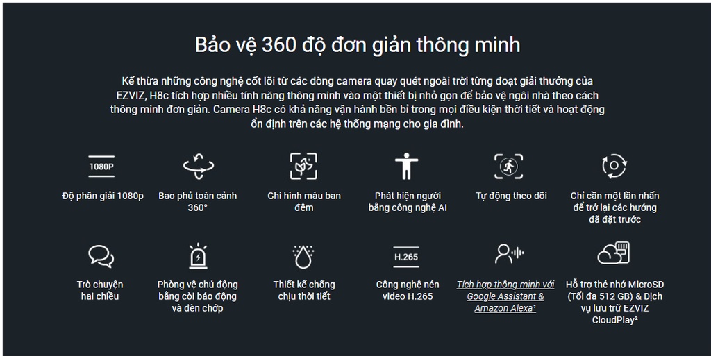 Camera EZVIZ H8C Pro 3MP hình ảnh sắc nét