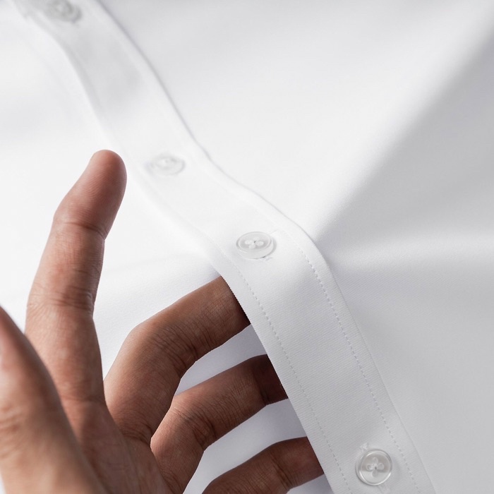 Mô tả Áo sơ mi nam Gấu 194 cổ trụ - tàu tay dài vải coton lụa mềm co dãn, ít nhăn - form slimfit sang trọng cao cấp - 2