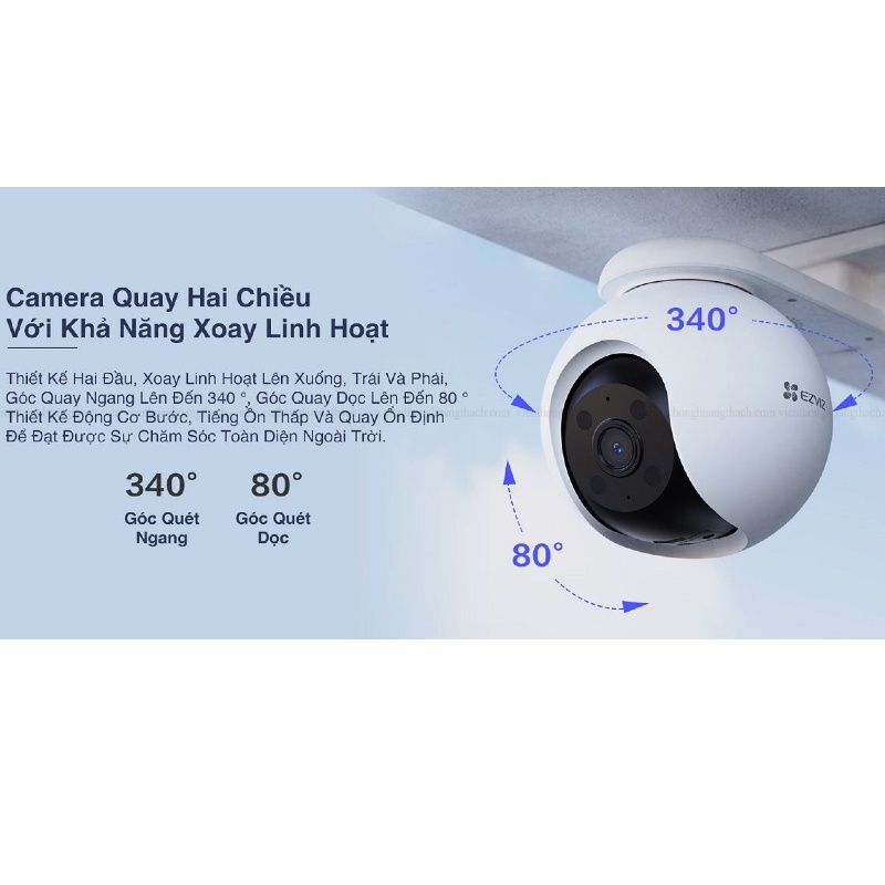 Mô tả Camera WIFI ngoài trời siêu nét EZVIZ H8 2K 3K XOAY 360 ĐÀM THOẠI 2 CHIỀU, MÀU ĐÊM - 10