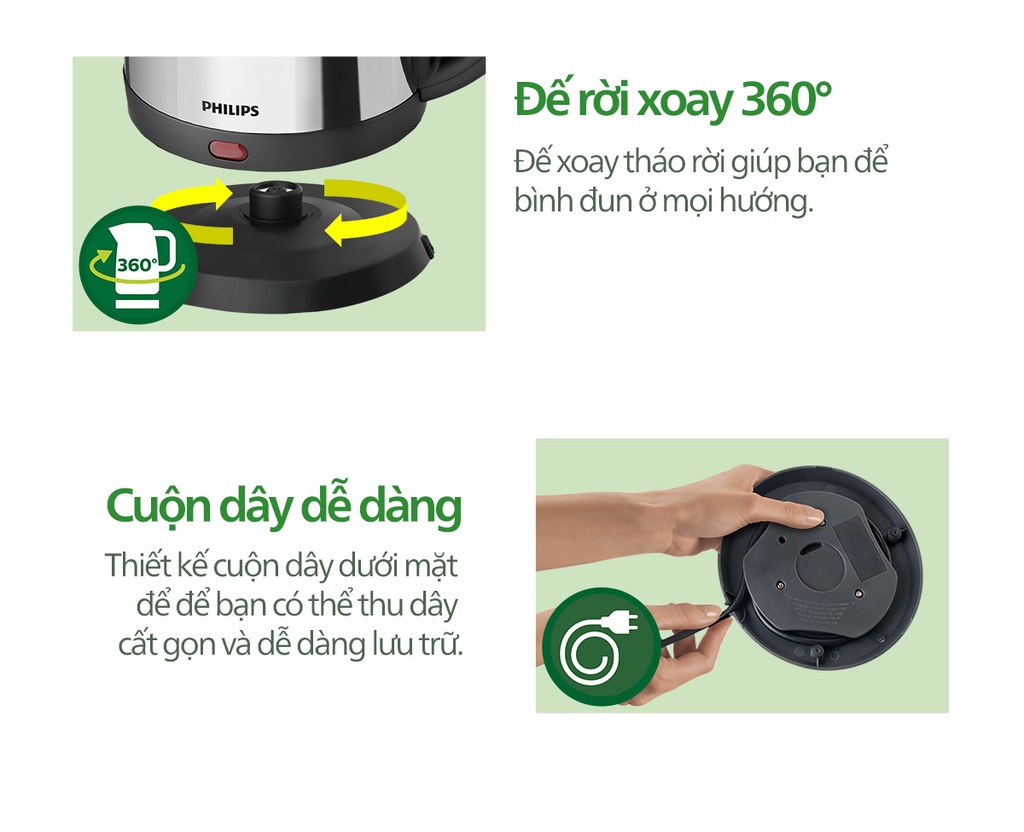Mô tả Bình đun siêu tốc PHILIPS HD9306 1.5L - Hàng Chính Hãng - 6