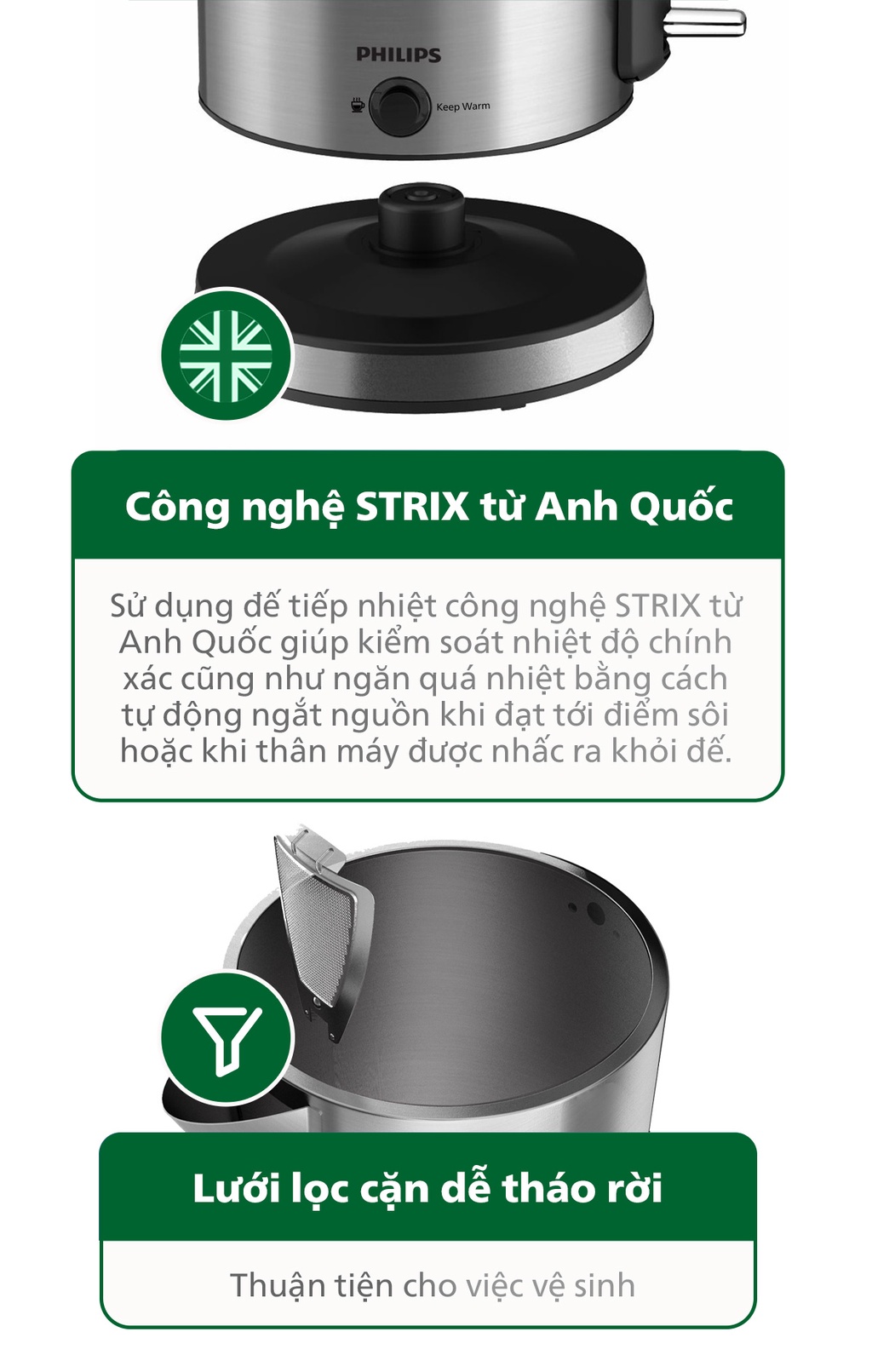 Mô tả Bình đun siêu tốc PHILIPS HD9316 - Hàng Chính Hãng - 4