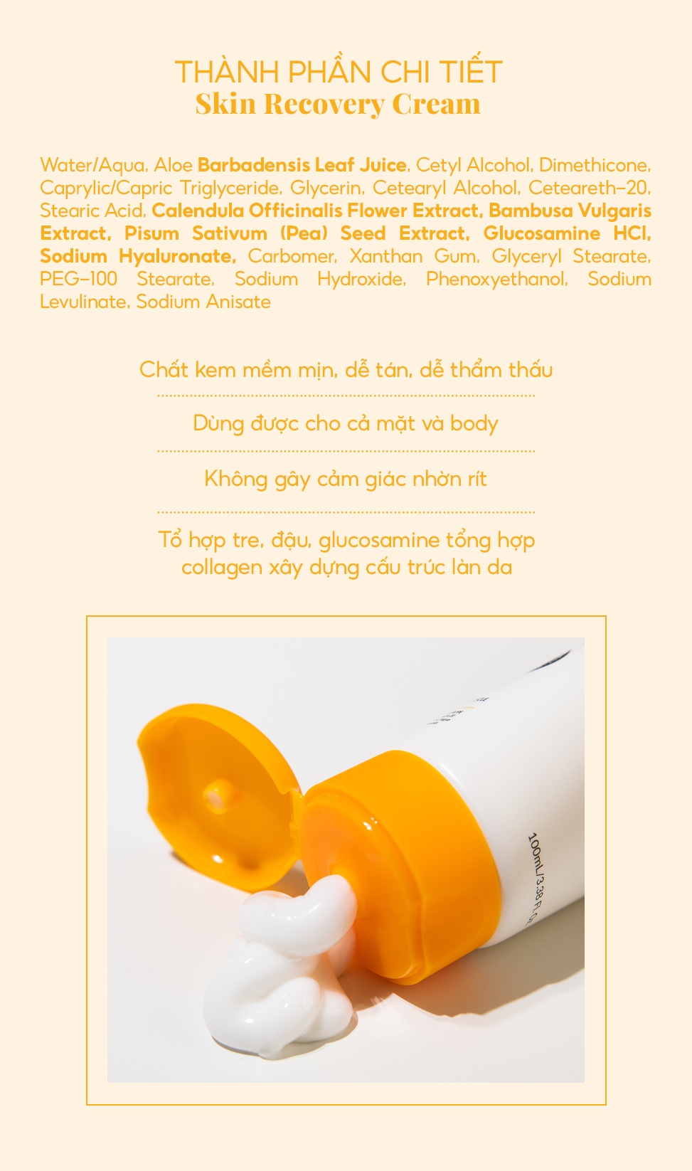 Mô tả Kem Dưỡng Ẩm và Phục Hồi Da Rejuvaskin Skin Recovery Cream 100ml - 5