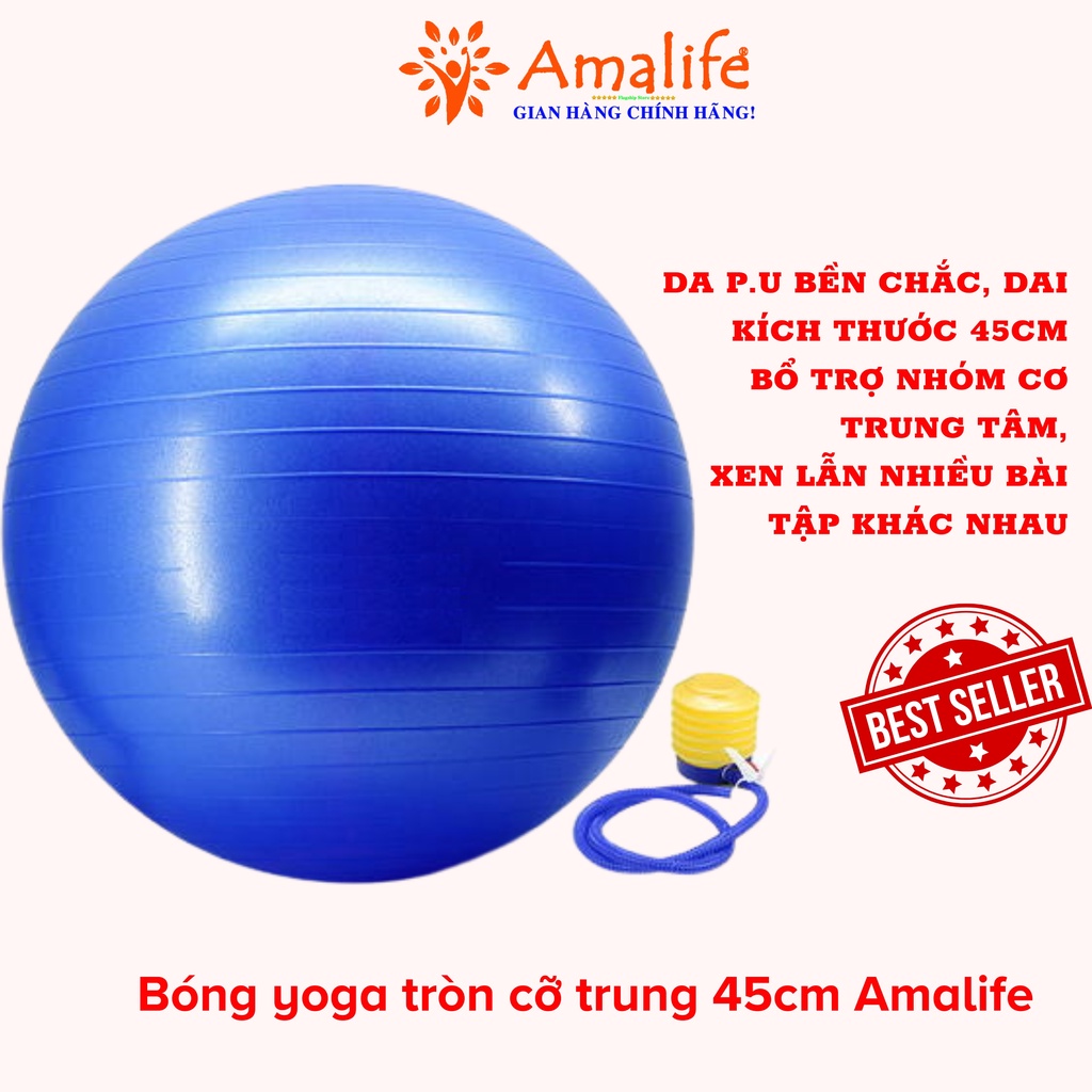 Mô tả Bóng Tập Yoga Tròn Cỡ Lớn 65cm Cao Cấp Tập Kegel Tập Gym Tập Bơi Chính Hãng Amalife Chọn Màu - 2