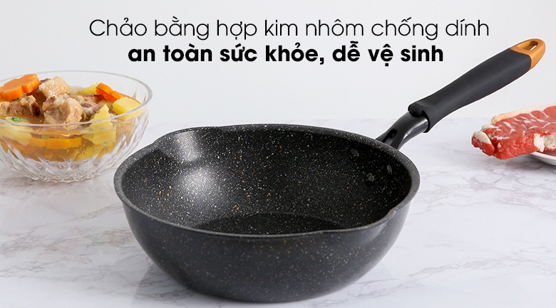 Mô tả Chảo nhôm chống dính vân đá Kangaroo KG662 - 2