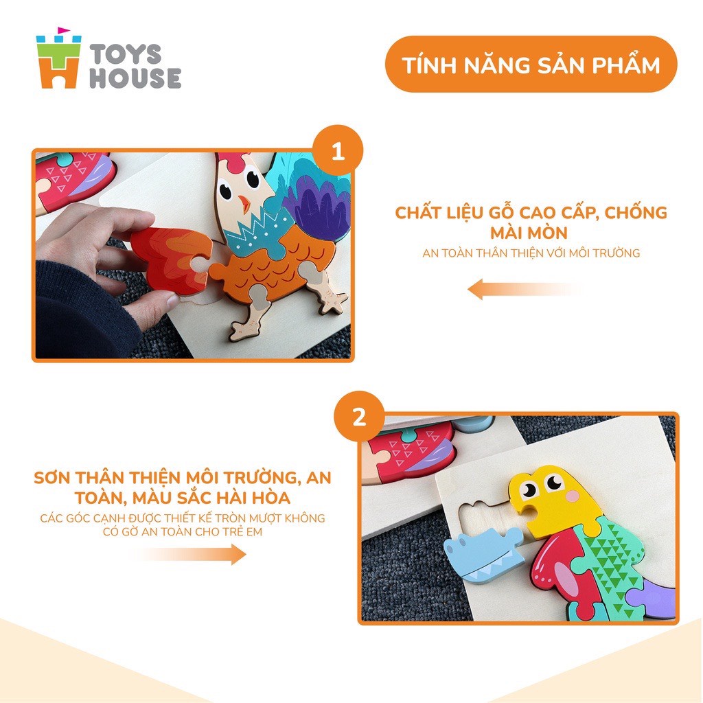 Mô tả Đồ chơi ghép hình gỗ 3D ToysHouse nhân vật hoạt hình ngộ nghĩnh, màu sắc đa dạng - 7