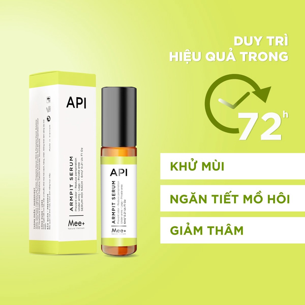 Mô tả Son nách API 10ml, Serum khử mùi hôi nách API 6ml ngăn tiết mồ hôi 72h - 4