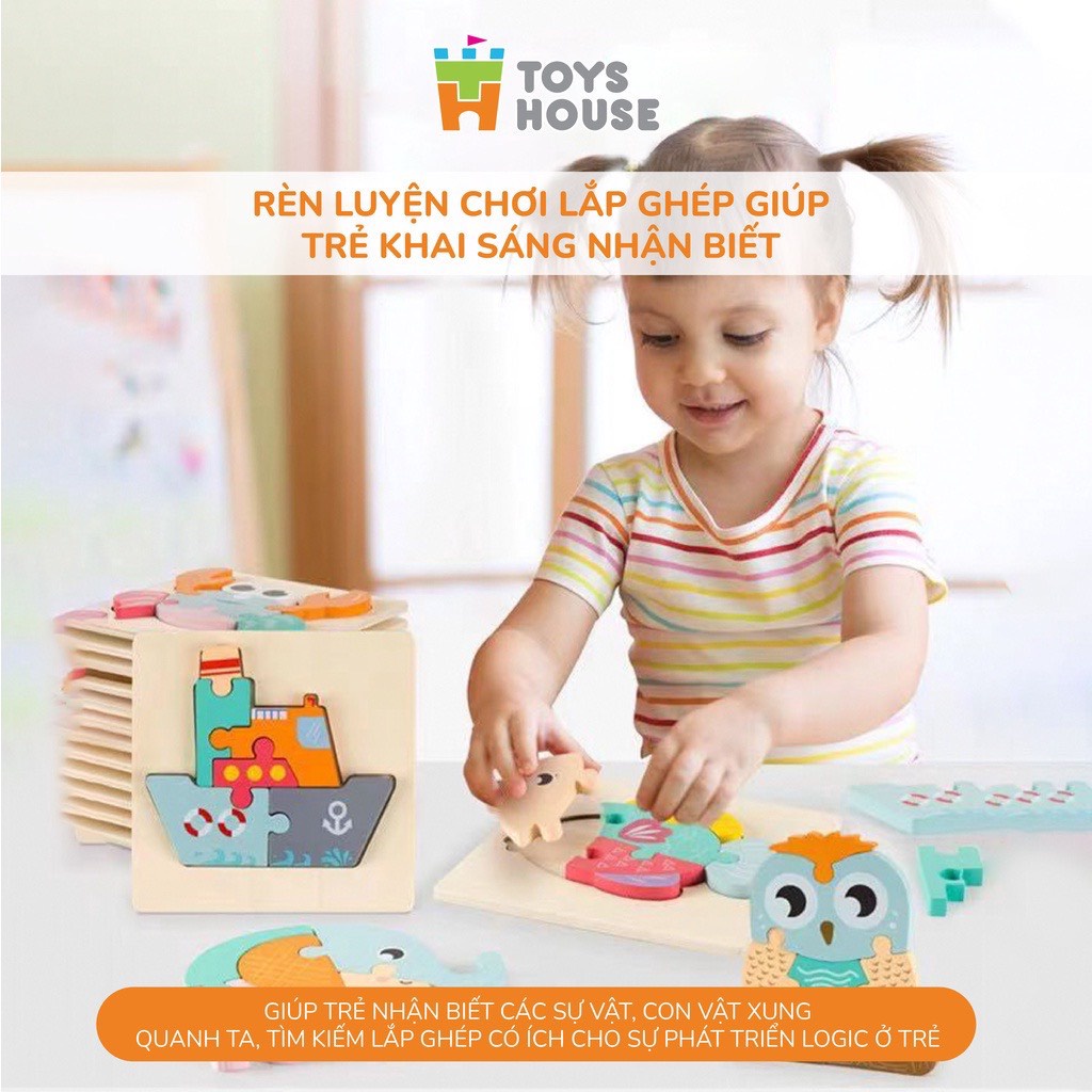 Mô tả Đồ chơi ghép hình gỗ 3D ToysHouse nhân vật hoạt hình ngộ nghĩnh, màu sắc đa dạng - 6