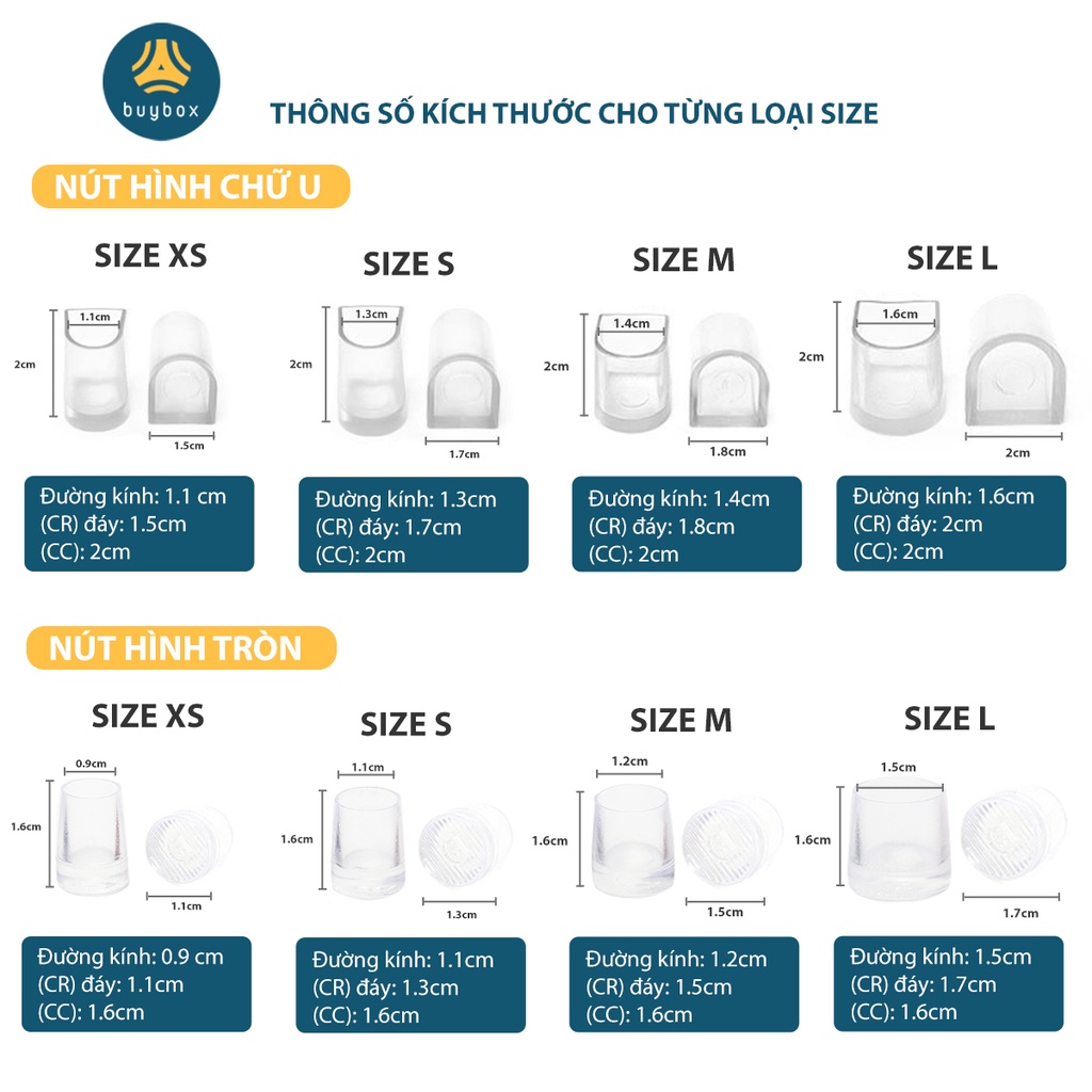 Mô tả Bộ đôi nút bọc gót giày cao gót hình tròn, chữ U giảm tiếng ồn chống mòn gót - Buybox - BBPK291 - 7