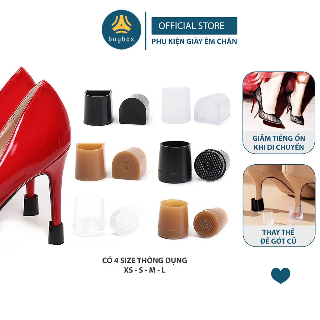 Mô tả Bộ đôi nút bọc gót giày cao gót hình tròn, chữ U giảm tiếng ồn chống mòn gót - Buybox - BBPK291 - 1