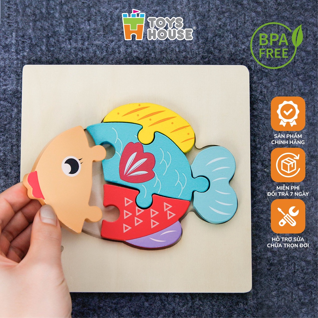 Mô tả Đồ chơi ghép hình gỗ 3D ToysHouse nhân vật hoạt hình ngộ nghĩnh, màu sắc đa dạng - 1