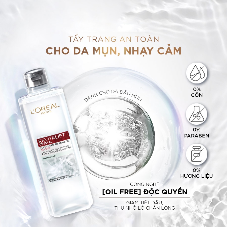 Mô tả Bộ 2 nước tẩy trang đa năng 3in1 làm sạch sâu L'Oreal Paris 400ml x 2 - 3