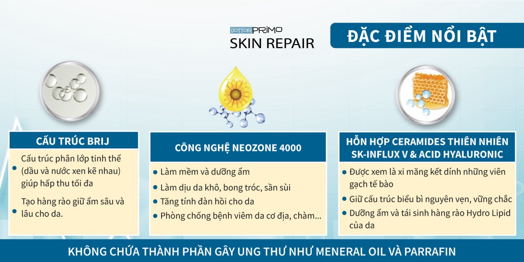 Mô tả Kem Viêm Da Cơ Địa, Chàm Da, Eczema, Da Nứt Nẻ DottorPrimo Skin Repair (Tuýp 20-50ml) - 2