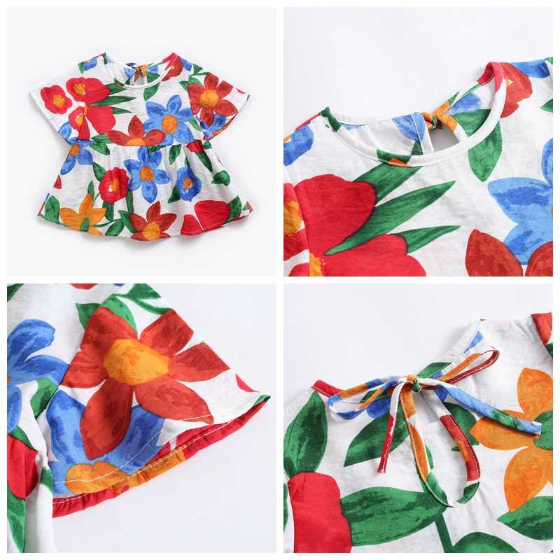 Đầm cotton họa tiết dứa SANLUTOZ cho bé gái