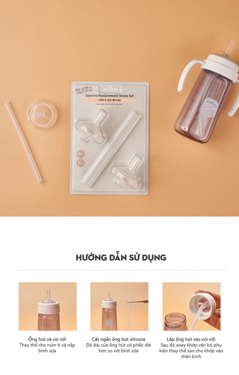 Mô tả Bộ ống hút thay thế cho bình sữa Spectra - 4