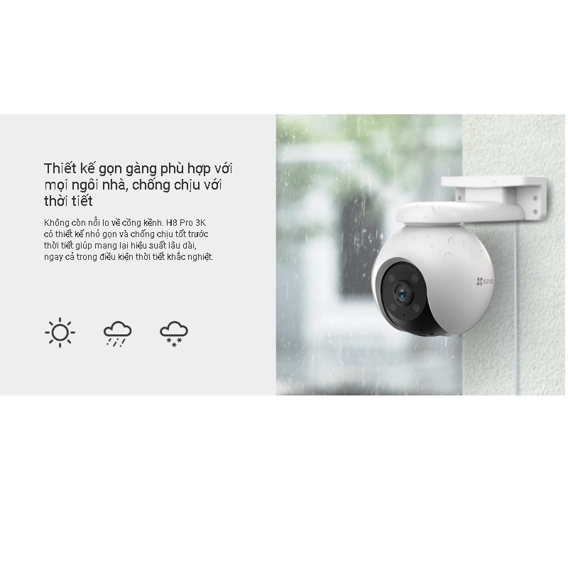 Mô tả Camera WIFI ngoài trời siêu nét EZVIZ H8 2K 3K XOAY 360 ĐÀM THOẠI 2 CHIỀU, MÀU ĐÊM - 9