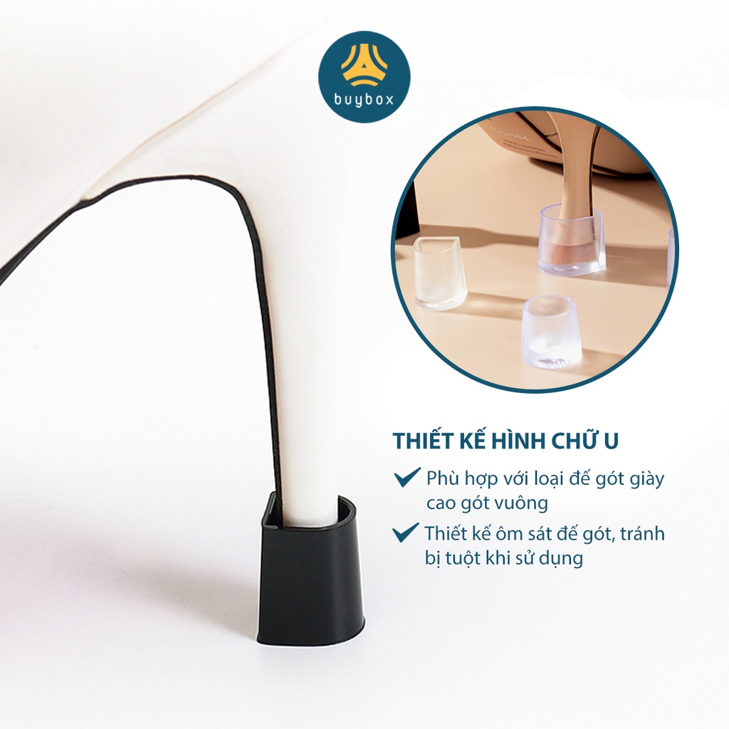 Mô tả Bộ đôi nút bọc gót giày cao gót hình tròn, chữ U giảm tiếng ồn chống mòn gót - Buybox - BBPK291 - 6