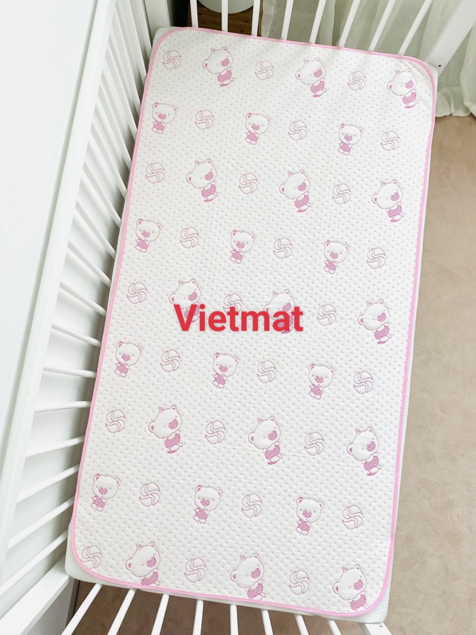 Mô tả Size 70x100cm tấm lót chống thấm cho bé Vietmat mềm êm, thoáng mát, không nóng bí lưng, giặt máy - 3
