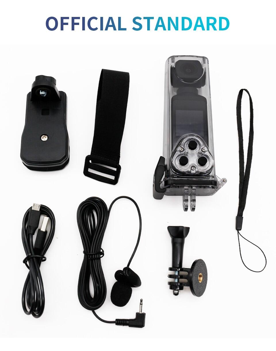 Mô tả Camera hành động thể thao EKLEVA 4K Pocket Cam 1.3 "Màn hình LCD HD 270° Camera thể thao Wifi có thể xoay 30FPS có vỏ chống nước cho mũ bảo hiểm - 12