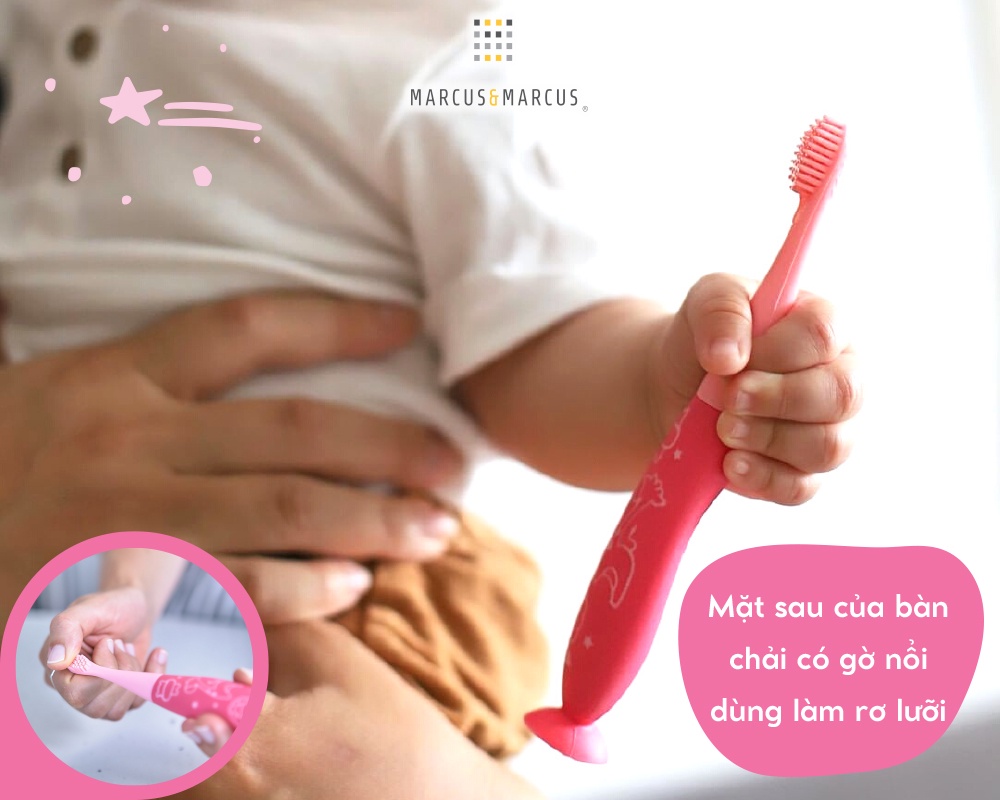 Mô tả Bàn Chải Đánh Răng Silicon Cho Bé Marcus & Marcus, từ 2 tuổi - Hồng - 3