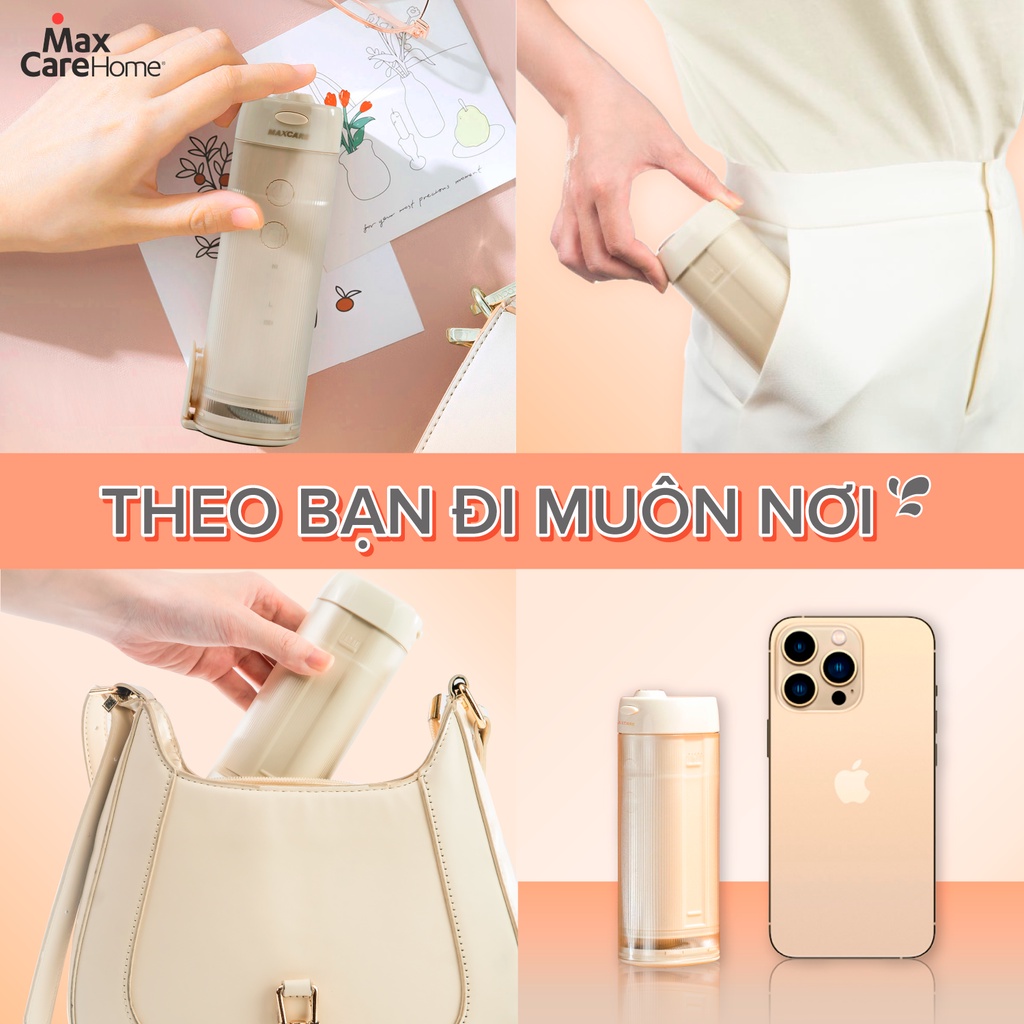 Mô tả Máy tăm nước cầm tay Maxcare gồm 5 mẫu máy tăm nước gấp gọn & tăm nước mini 200ml,300ml Nhật Bản - 7