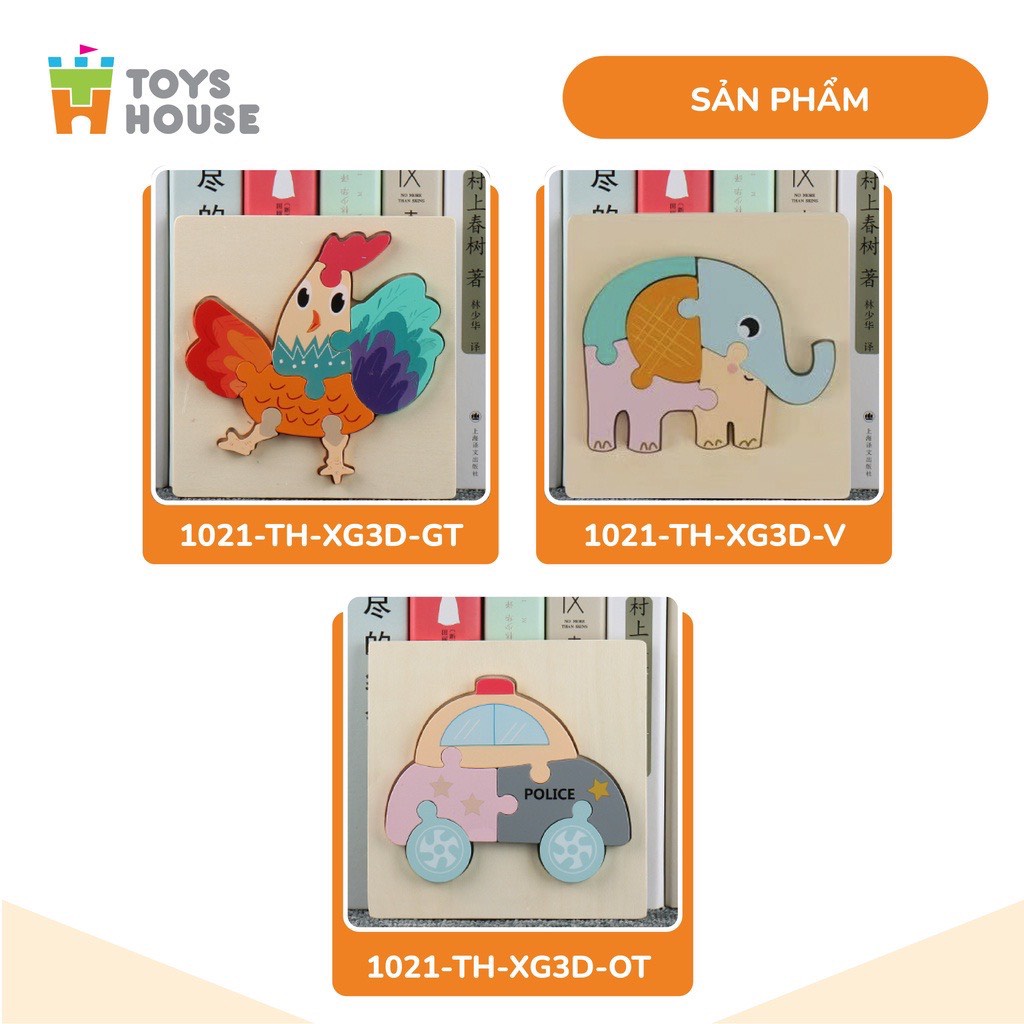 Mô tả Đồ chơi ghép hình gỗ 3D ToysHouse nhân vật hoạt hình ngộ nghĩnh, màu sắc đa dạng - 5