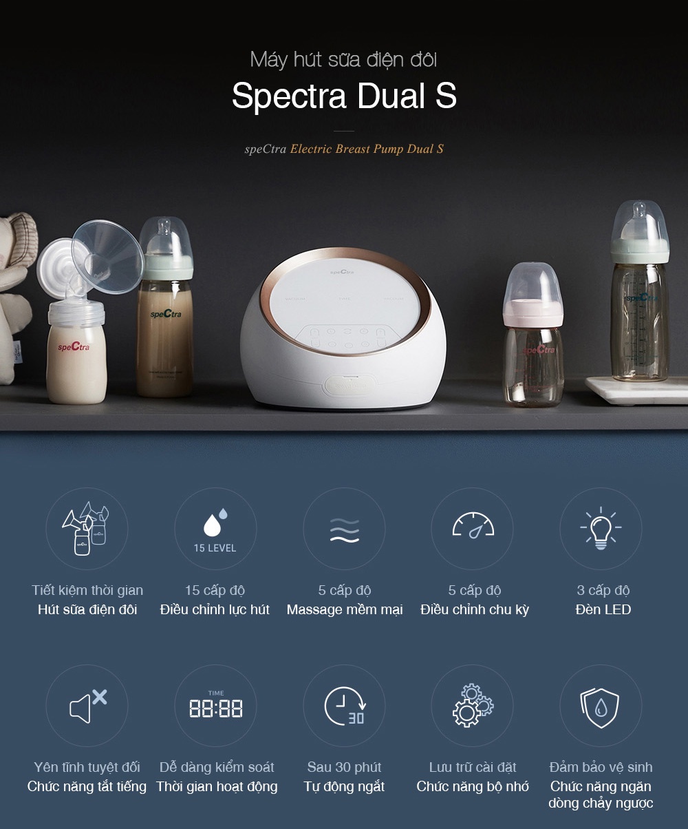 Mô tả Máy Hút Sữa Điện Đôi/Kép Spectra Dual S - Hàng Chính Hãng - 2