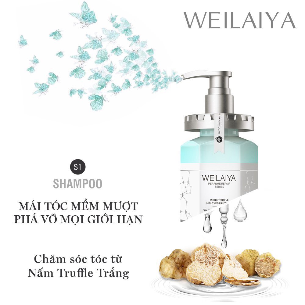 Mô tả Bộ Sản Phẩm Dầu Gội Phủ Bạc Dưỡng Tóc Weilaiya 100ml và Dầu Gội Phục Hồi Nấm Truffle Weilaiya 450ml - 4