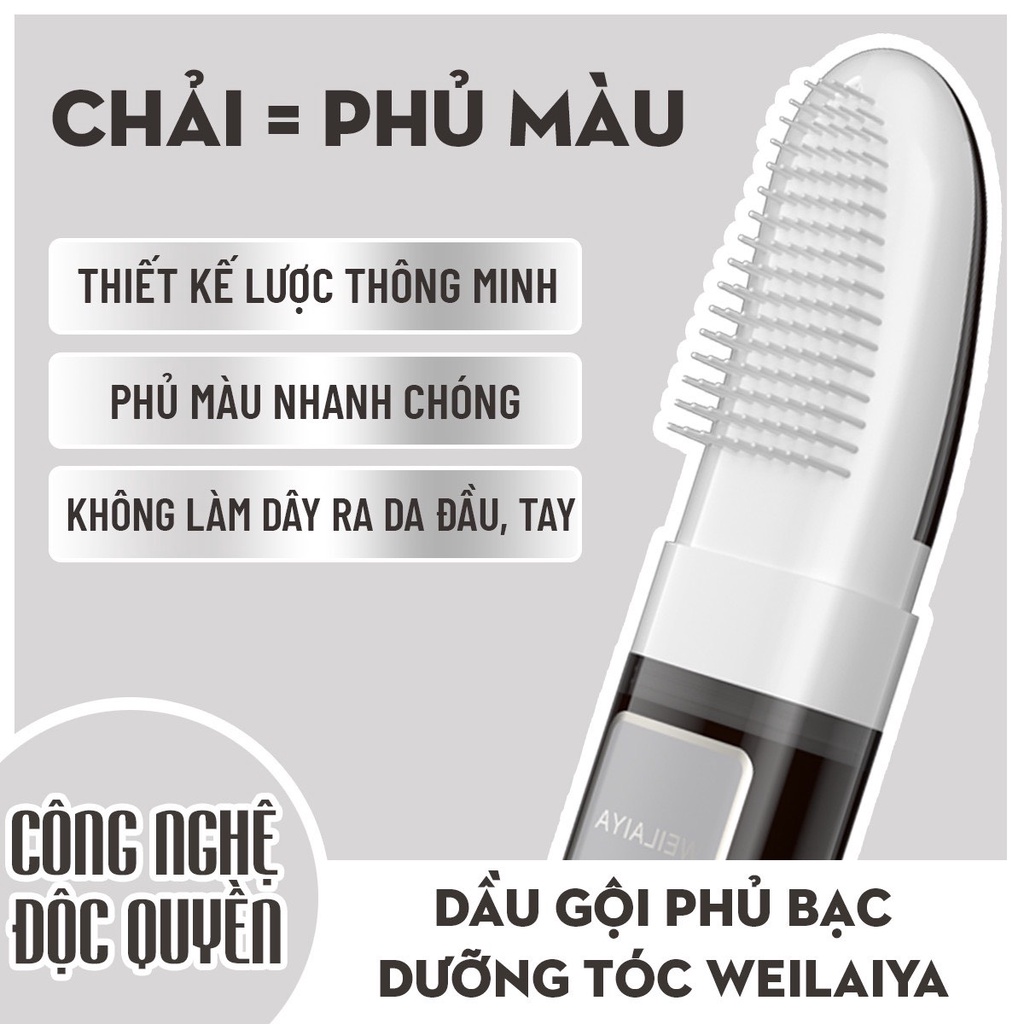 Mô tả Dầu Gội Đen Tóc Phủ Bạc Weilaiya 100ml - màu Đen Tự nhiên - Không hôi - Không xót da đầu - 1
