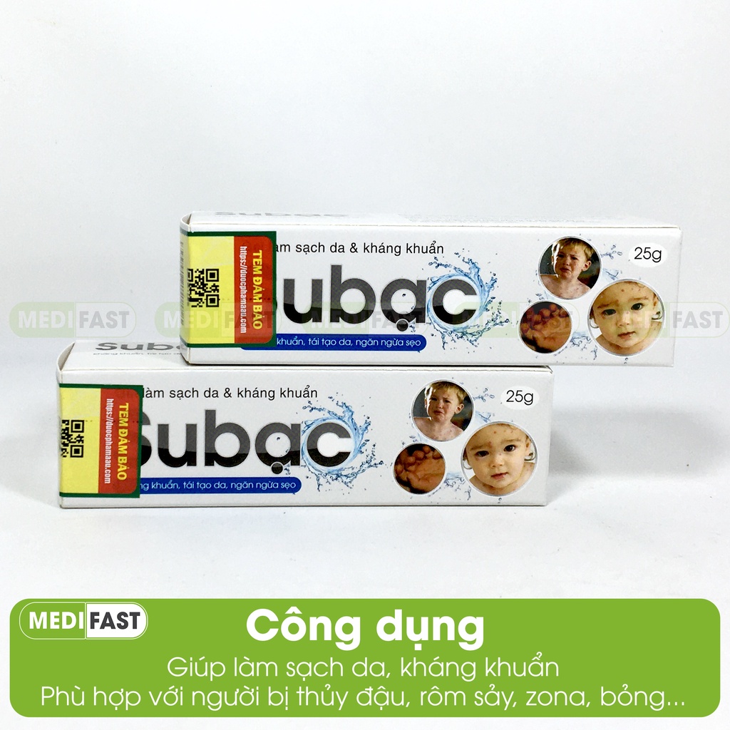 Gel Subac kem Su bạc nhanh liền sẹo, thủy đậu, zona côn trùng đốt, kiến ...