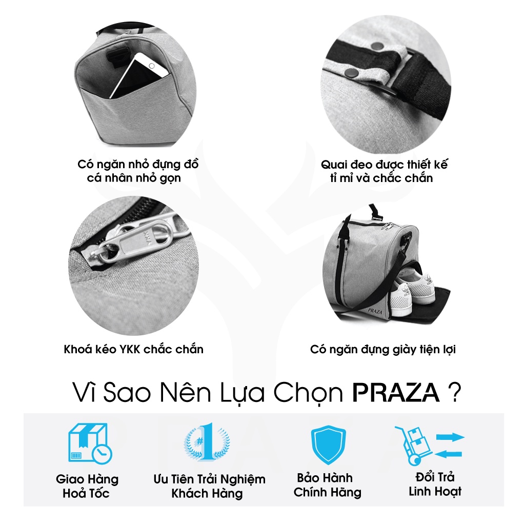 Mô tả Combo Túi Xách Du Lịch Và Túi Đeo Chéo PRAZA TX078DC095 - 3