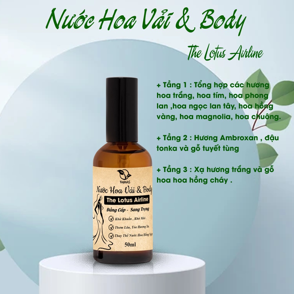 Mô tả Nước Hoa Xịt Thơm Quần Áo & Body TAMAS chai 10ml,50ml - Tự Chọn Mùi Theo Cá Tính Của Bạn - 5
