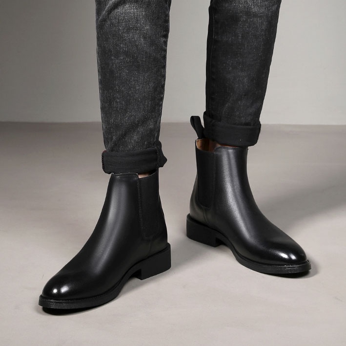 Mô tả Giày da chelsea boots Inichi G1071 da lì loại tốt, có may đế - 4