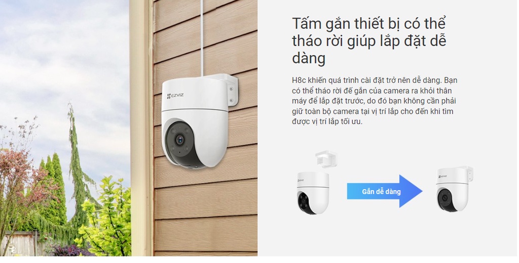 Camera EZVIZ H8C Pro lưu trữ thẻ nhớ